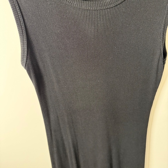Wilfred Free Ribbed Midi Raw hemmed Dress – Black (Size M) - Picture 5 of 8